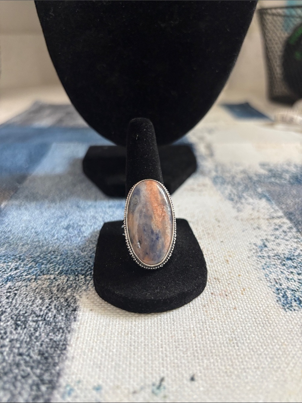 Sterling Silver Sodalite Gemstone Ring Size 8